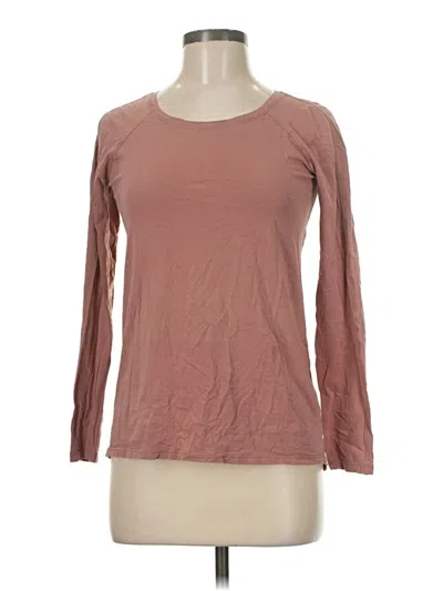 Pre-owned Lululemon Athletica 3/4 Sleeve T-shirt In Brown
