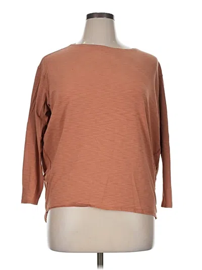 Pre-owned Lululemon Athletica 3/4 Sleeve T-shirt In Brown