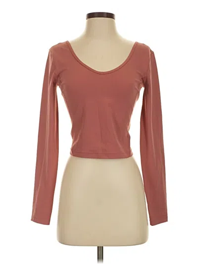 Pre-owned Lululemon Athletica 3/4 Sleeve T-shirt In Brown