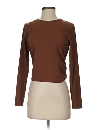 Pre-owned Lululemon Athletica 3/4 Sleeve T-shirt In Brown