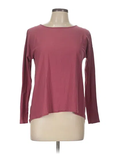 Pre-owned Lululemon Athletica 3/4 Sleeve T-shirt In Burgundy