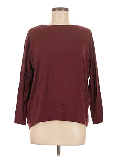 Pre-owned Lululemon Athletica 3/4 Sleeve T-shirt In Burgundy