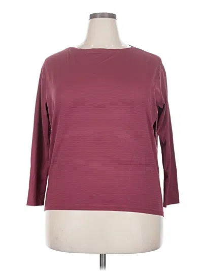 Pre-owned Lululemon Athletica 3/4 Sleeve T-shirt In Burgundy
