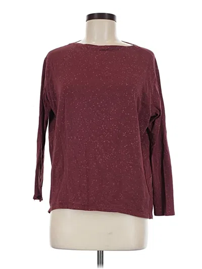 Pre-owned Lululemon Athletica 3/4 Sleeve T-shirt In Burgundy
