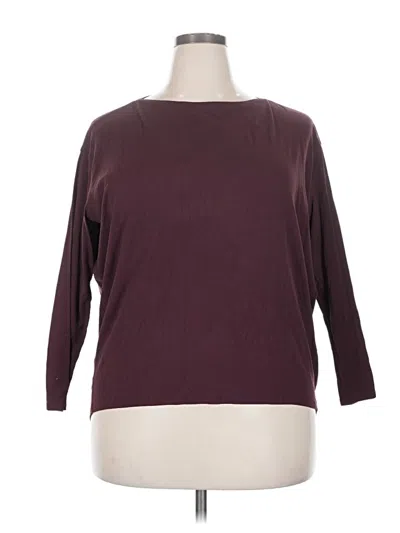 Pre-owned Lululemon Athletica 3/4 Sleeve T-shirt In Burgundy