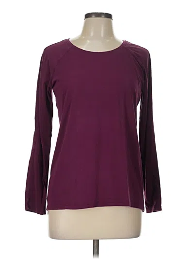 Pre-owned Lululemon Athletica 3/4 Sleeve T-shirt In Burgundy