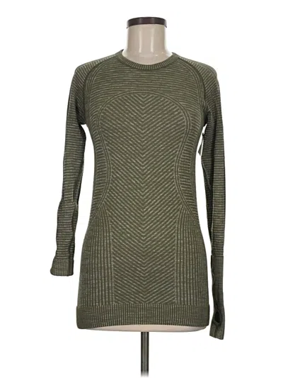 Pre-owned Lululemon Athletica 3/4 Sleeve T-shirt In Green
