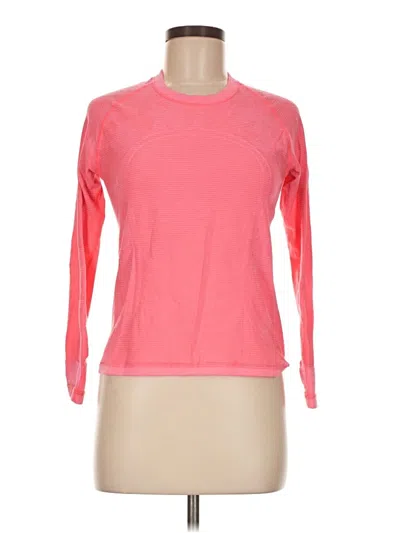 Pre-owned Lululemon Athletica 3/4 Sleeve T-shirt In Pink