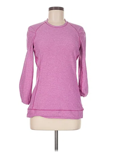 Pre-owned Lululemon Athletica 3/4 Sleeve T-shirt In Pink