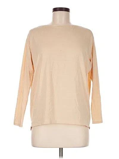 Pre-owned Lululemon Athletica 3/4 Sleeve T-shirt In Tan
