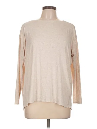 Pre-owned Lululemon Athletica 3/4 Sleeve T-shirt In Tan
