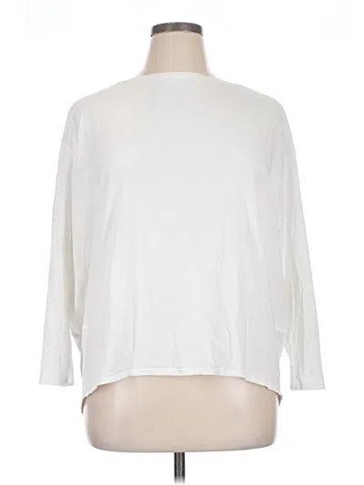 Pre-owned Lululemon Athletica 3/4 Sleeve T-shirt In White