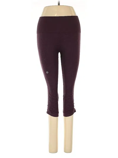 Pre-owned Lululemon Athletica Active Pants In Burgundy