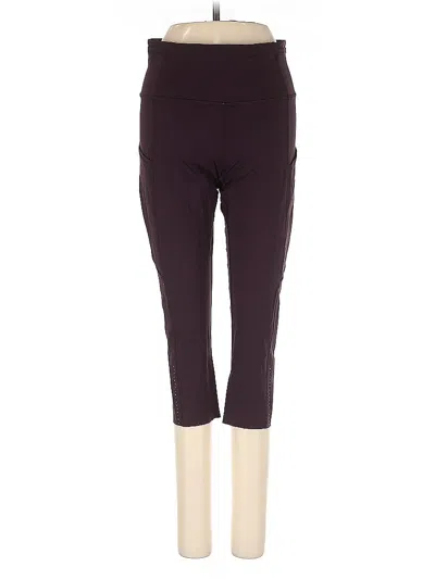 Pre-owned Lululemon Athletica Active Pants In Burgundy