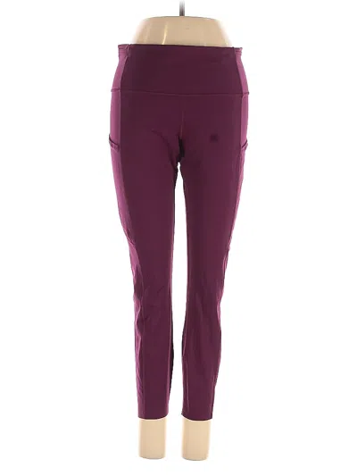 Pre-owned Lululemon Athletica Active Pants In Burgundy