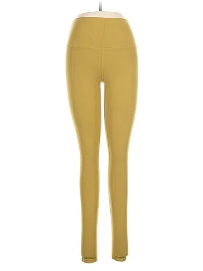 Pre-owned Lululemon Athletica Active Pants In Yellow