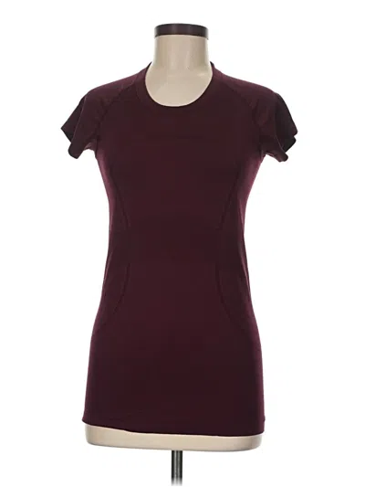 Pre-owned Lululemon Athletica Active T-shirt In Burgundy