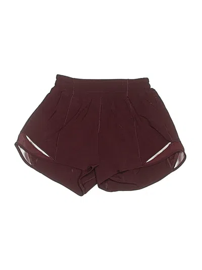 Pre-owned Lululemon Athletica Athletic Shorts In Burgundy