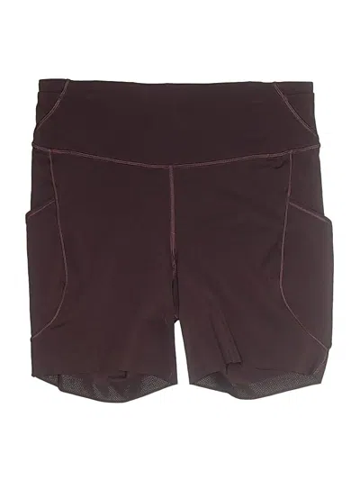 Pre-owned Lululemon Athletica Athletic Shorts In Burgundy