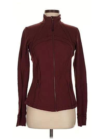 Pre-owned Lululemon Athletica Cardigan Sweater In Burgundy