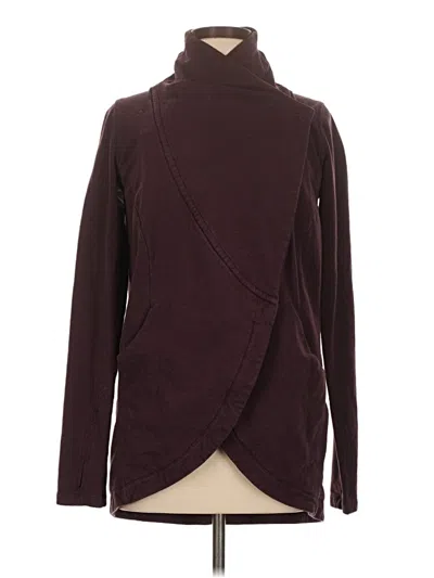 Pre-owned Lululemon Athletica Cardigan Sweater In Burgundy