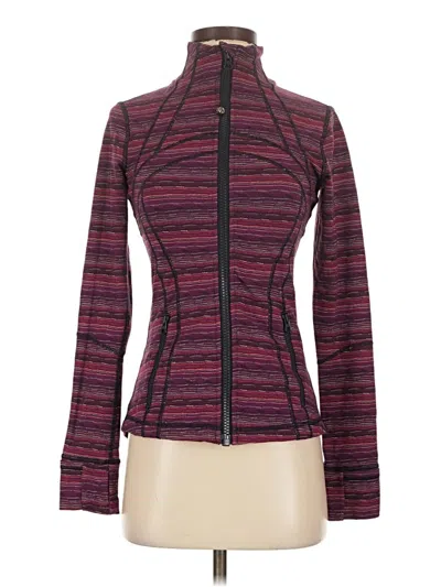 Pre-owned Lululemon Athletica Cardigan Sweater In Burgundy