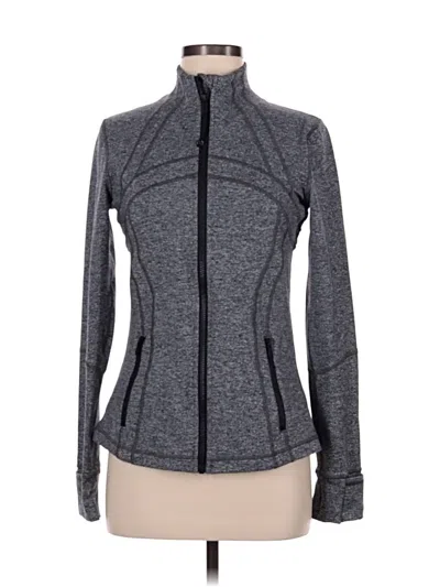 Pre-owned Lululemon Athletica Cardigan Sweater In Gray