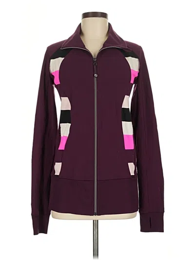 Pre-owned Lululemon Athletica Cardigan Sweater In Purple