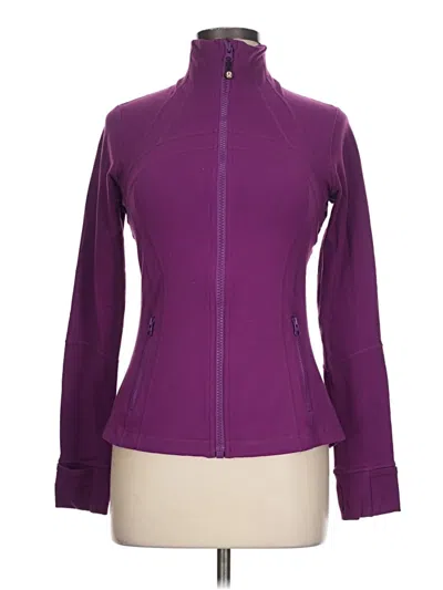 Pre-owned Lululemon Athletica Cardigan Sweater In Purple