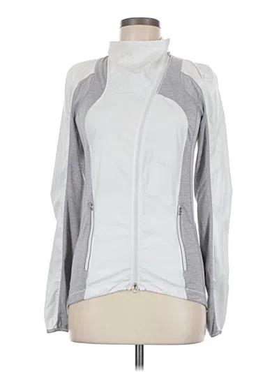 Pre-owned Lululemon Athletica Cardigan Sweater In Silver