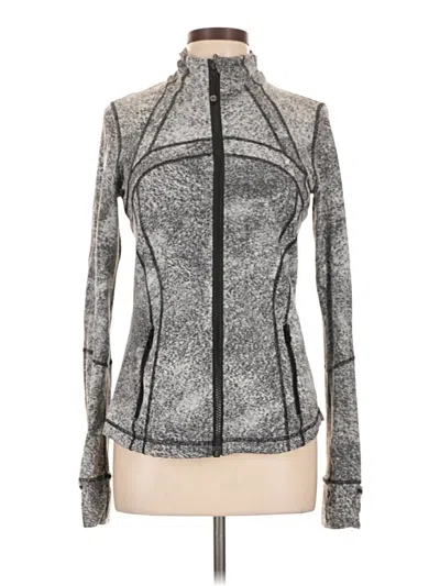 Pre-owned Lululemon Athletica Cardigan Sweater In Silver