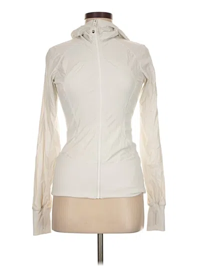 Pre-owned Lululemon Athletica Cardigan Sweater In White