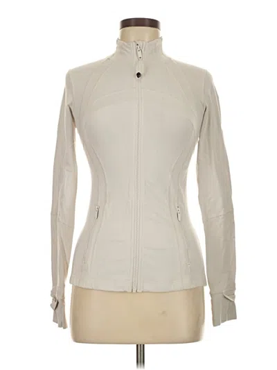 Pre-owned Lululemon Athletica Cardigan Sweater In White