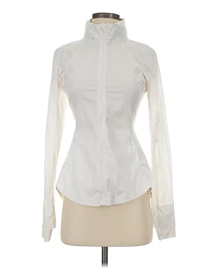 Pre-owned Lululemon Athletica Cardigan Sweater In White