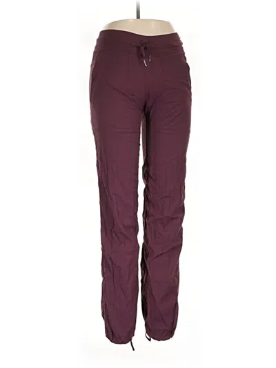Pre-owned Lululemon Athletica Casual Pants In Burgundy
