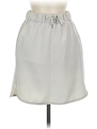 Pre-owned Lululemon Athletica Faux Leather Skirt In Silver