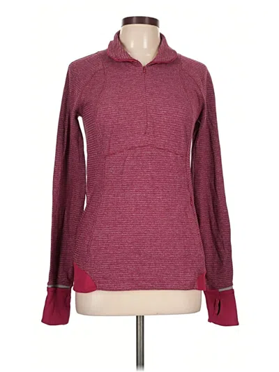 Pre-owned Lululemon Athletica Fleece Jacket In Burgundy