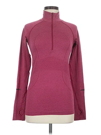 Pre-owned Lululemon Athletica Fleece Jacket In Burgundy