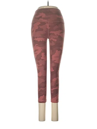 Pre-owned Lululemon Athletica Leggings In Burgundy