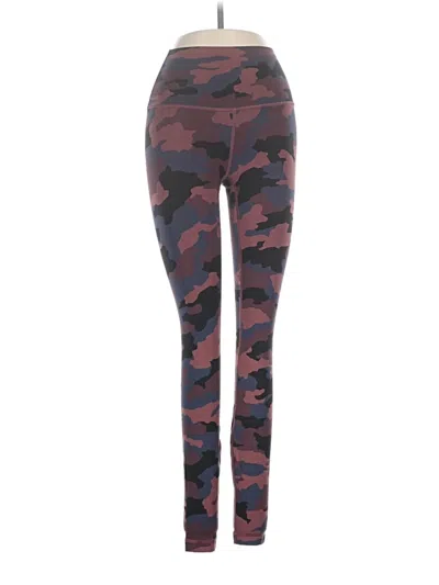 Pre-owned Lululemon Athletica Leggings In Burgundy