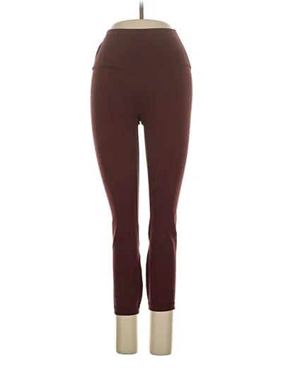 Pre-owned Lululemon Athletica Leggings In Burgundy