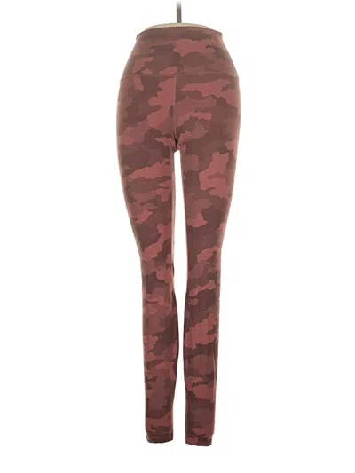 Pre-owned Lululemon Athletica Leggings In Burgundy