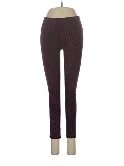 Pre-owned Lululemon Athletica Leggings In Burgundy