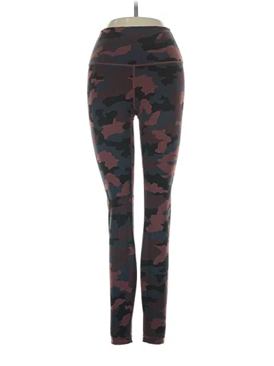 Pre-owned Lululemon Athletica Leggings In Burgundy