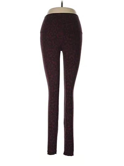 Pre-owned Lululemon Athletica Leggings In Burgundy