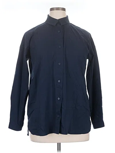 Pre-owned Lululemon Athletica Long Sleeve Button Down Shirt In Blue