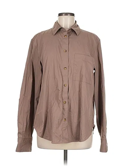 Pre-owned Lululemon Athletica Long Sleeve Button Down Shirt In Brown