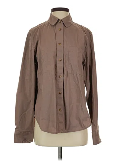 Pre-owned Lululemon Athletica Long Sleeve Button Down Shirt In Brown