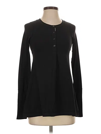 Pre-owned Lululemon Athletica Long Sleeve Henley Shirt In Black