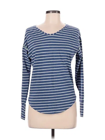 Pre-owned Lululemon Athletica Long Sleeve Henley Shirt In Blue